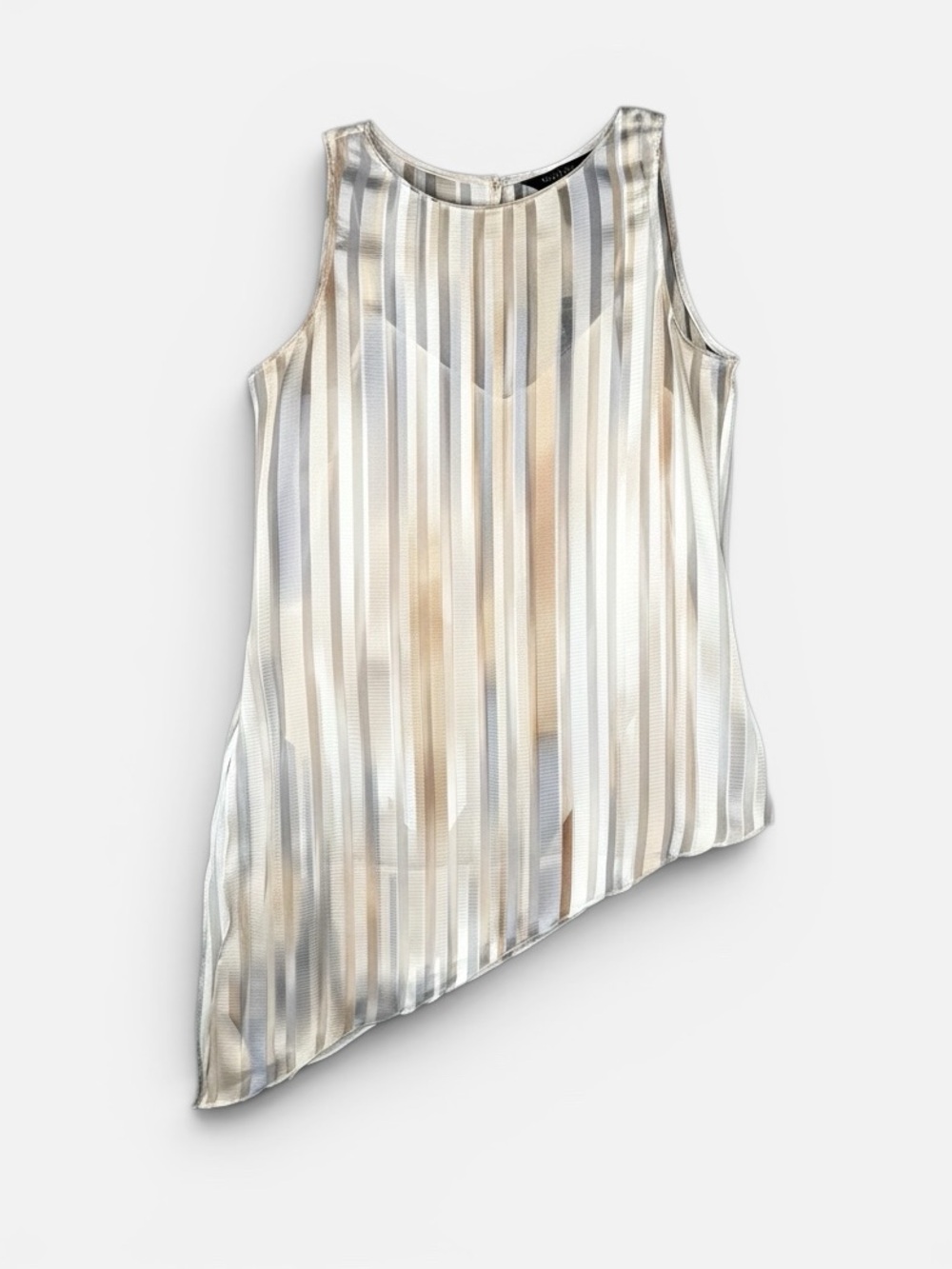 White House Black Market‎ Asymmetric Tank Tunic & Cami XS Watercolor Sheer